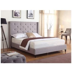 Gray Queen Upholstered Bed. Needs to go ASAP.